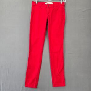 Abercrombie Fitch Red Skinny Jeans Stretch Back Pockets Classic Women Size 0 Zip